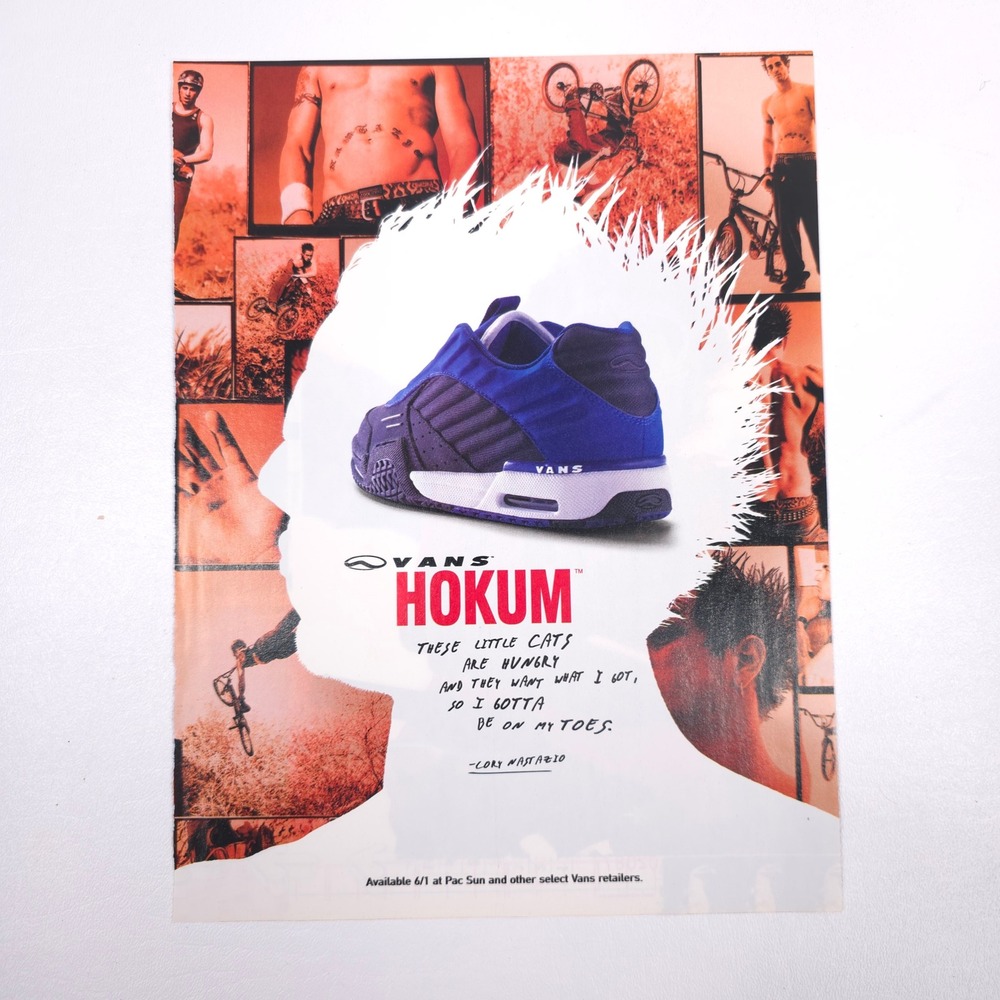 Vintage Vans Hokum Print Ad Cory Nastazio BMX Sneaker Extreme Sports Advertising